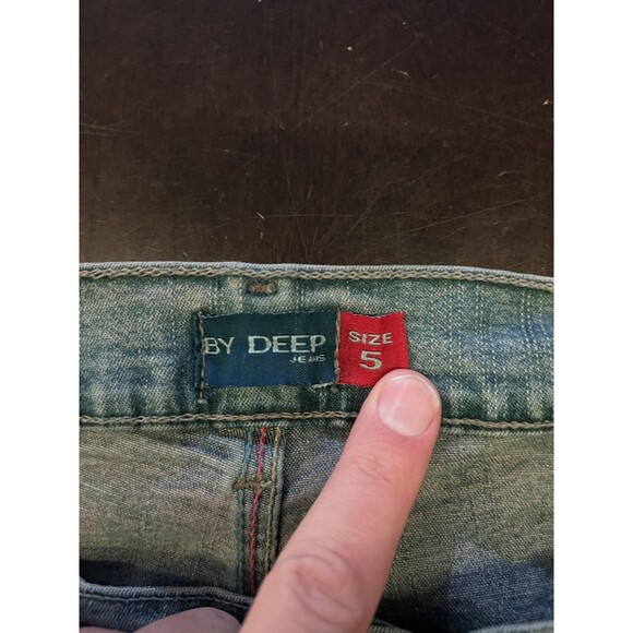 By Deep Jeans Womens 5 Blue Light Wash Low Rise Stretch Bootcut Y2K Style - Picture 7 of 9